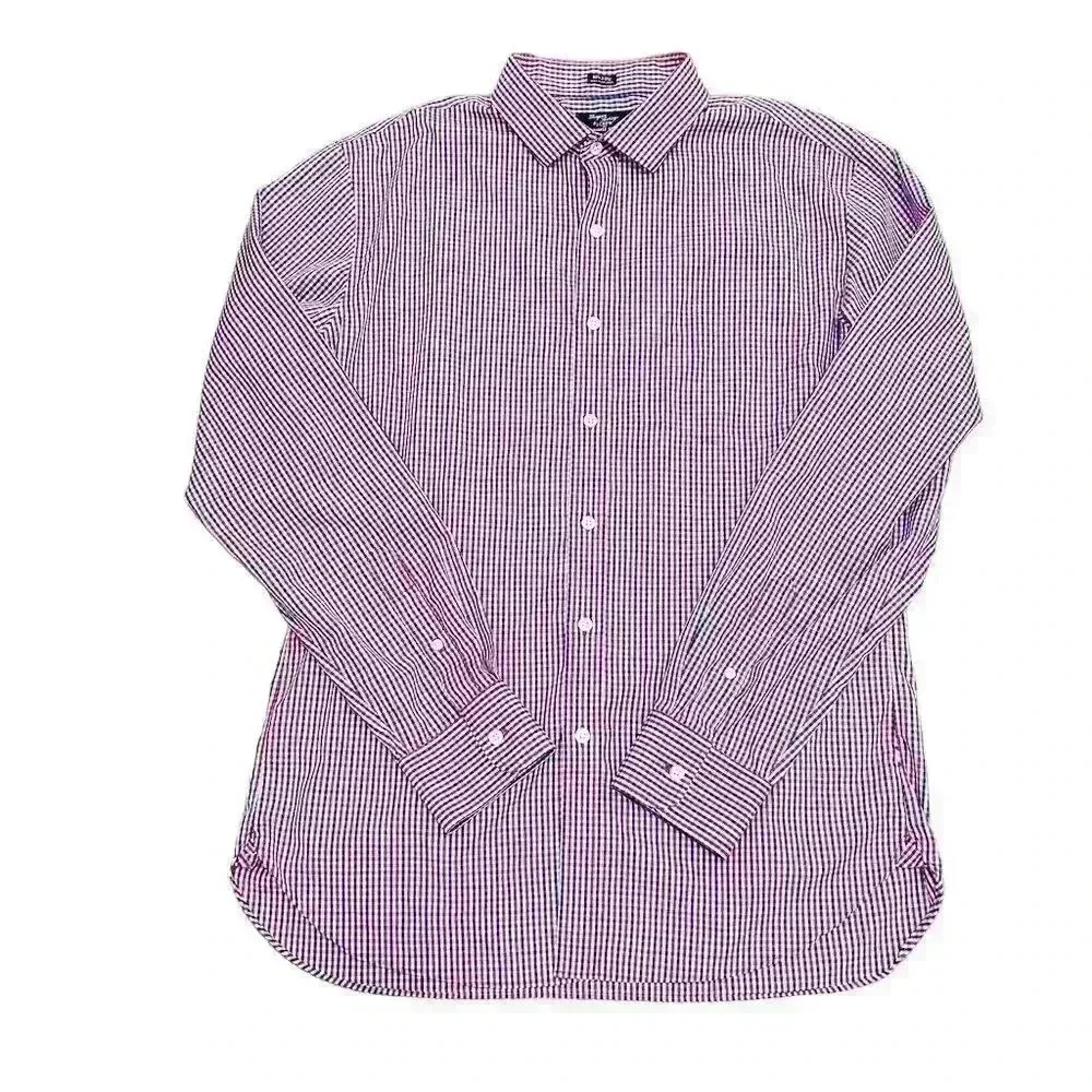 J.Crew Men's Thompson Shirtings Plaid Button Down Size 16 Long Sleeve 80s 2-Ply